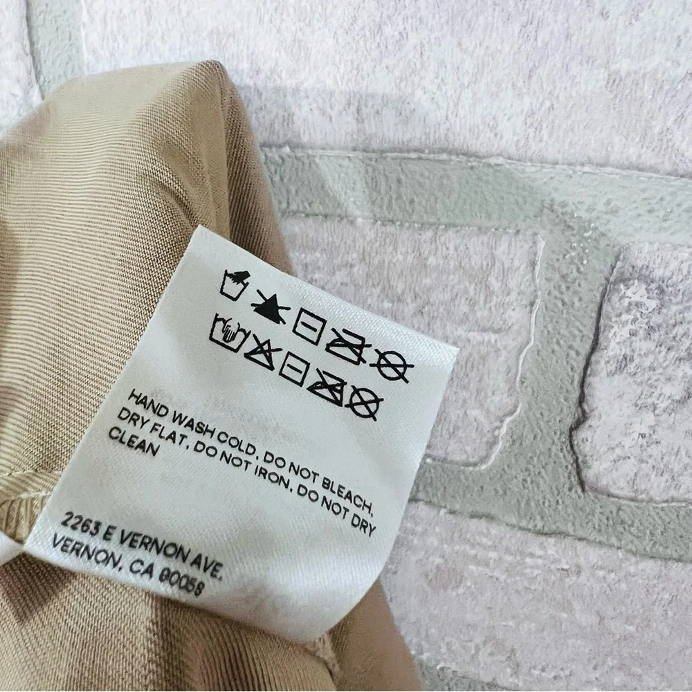 Reformation Mason High Rise Khaki Trousers Size 0P - Picture 13 of 13